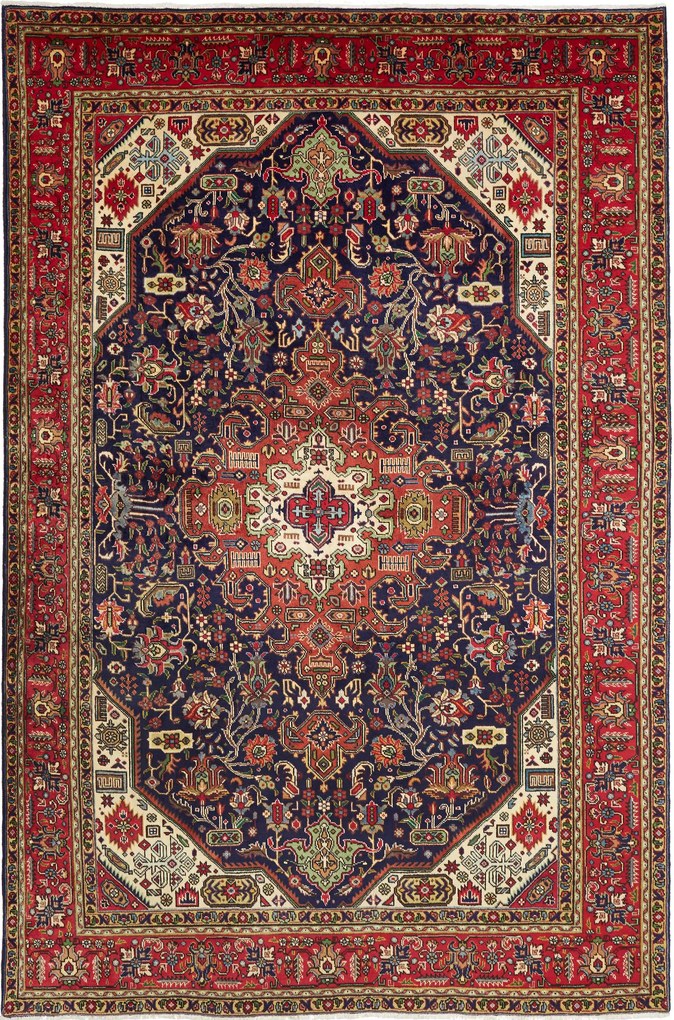 Tabriz Tappeto persiano 210 x 310 Blu (Iran) Annodato A Mano