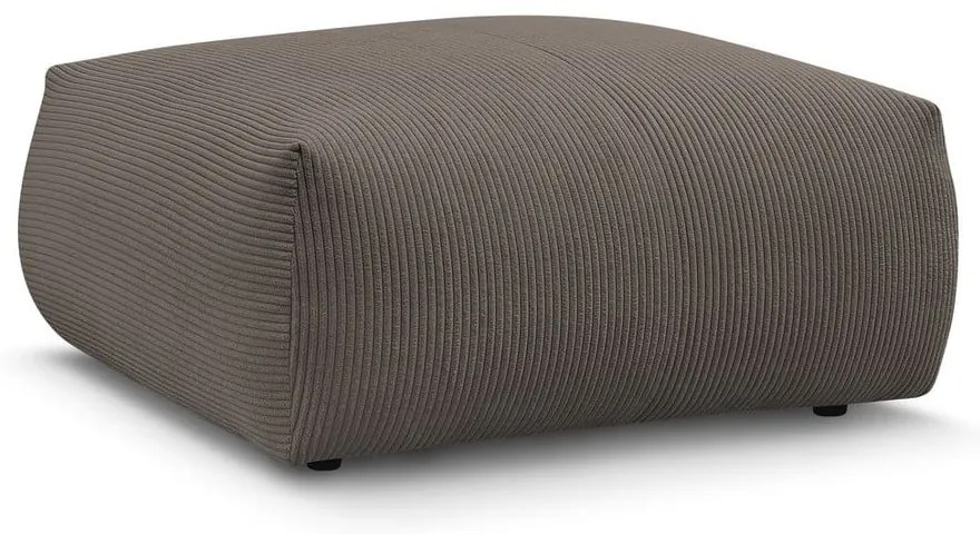 Poggiapiedi grigio/marrone con rivestimento in velluto a coste Voltaire – Bobochic Paris