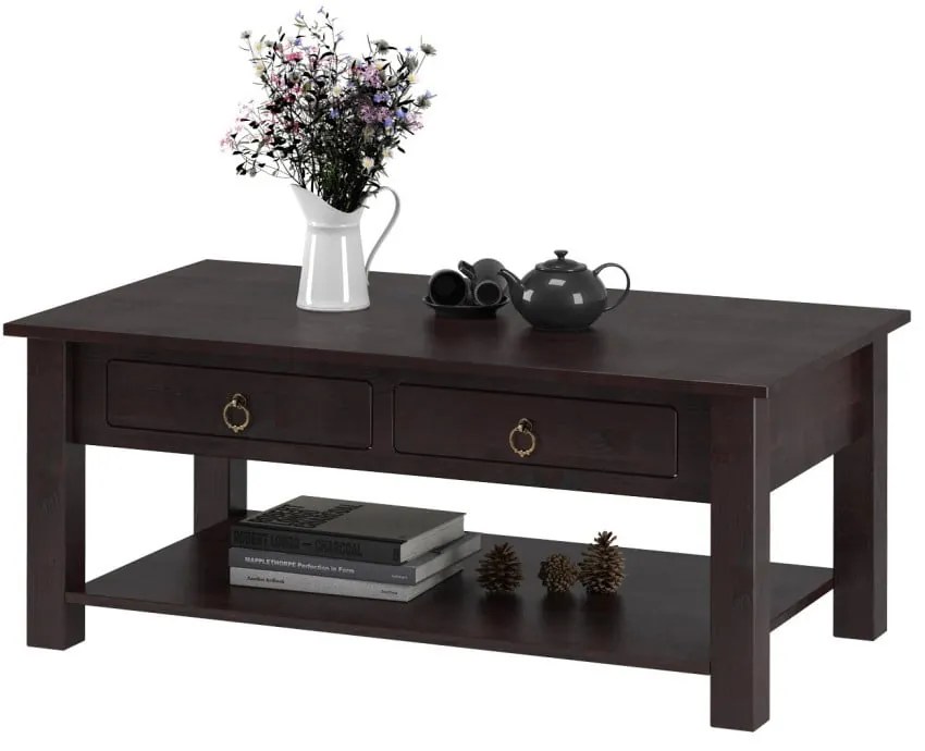 Tavolino in pino marrone scuro Inda Inga - Støraa