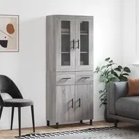 Credenza Grigio Sonoma 69,5x34x180 cm in Legno Multistrato 3198559