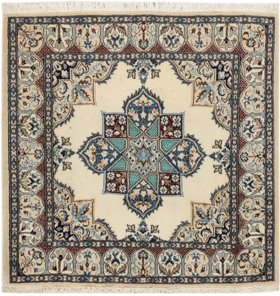 Nain Tappeto 100x100 (Iran) Annodato A Mano