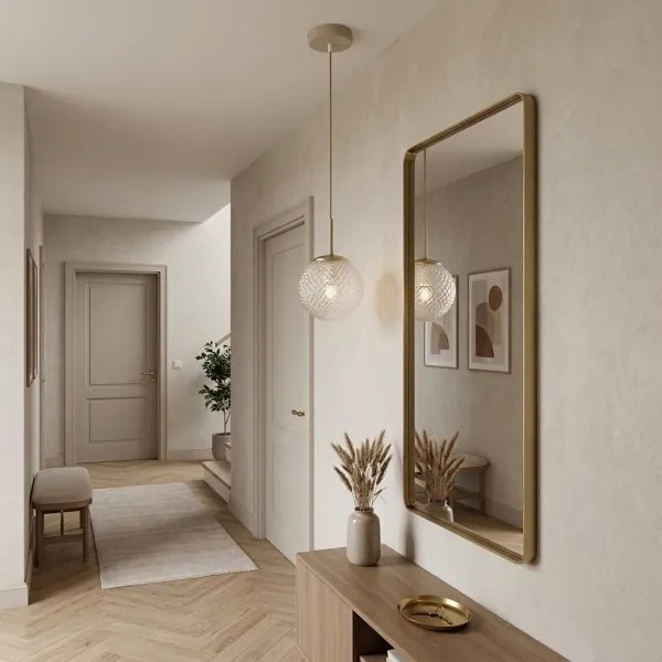 Brilagi - Lampada a sospensione su cavo STELLA 1xE27/60W/230V Ø 15 cm beige/oro