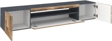 Mobile Porta TV Basso 200x40x36 Con 3 Ante Ardesia Effetto Legno Daiquiri