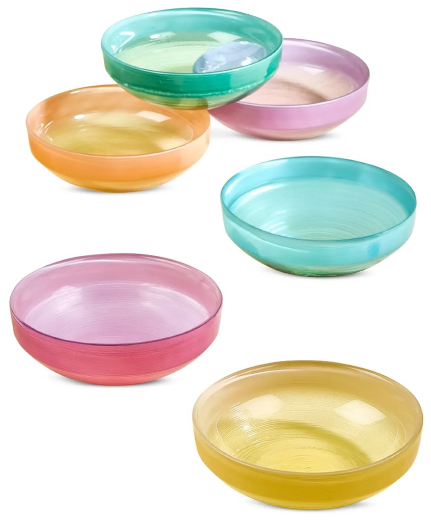 Set 6 coppette in vetro colorate 15x3 cm