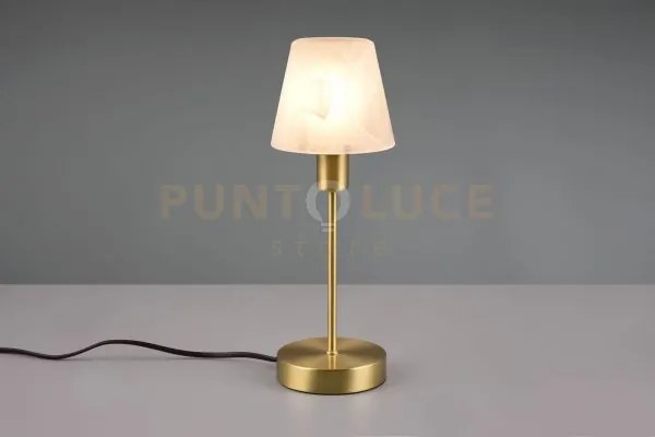 Luis ii lampada asta + vetro sabbiato montatura ottone h.32cm 1 luc...