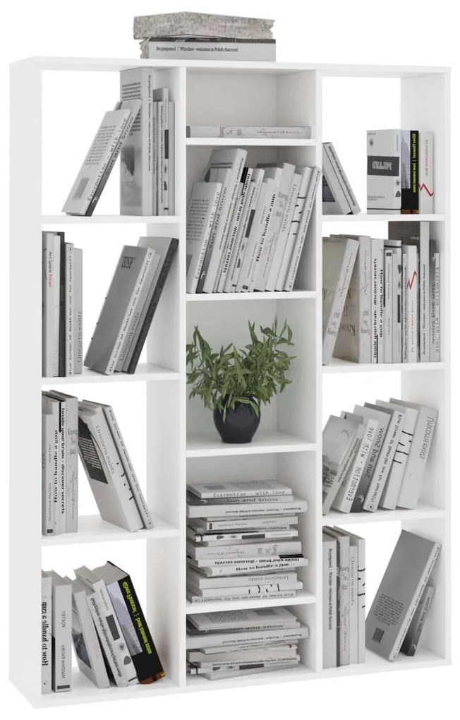 Libreria/divisorio bianco 100x24x140 cm in legno multistrato