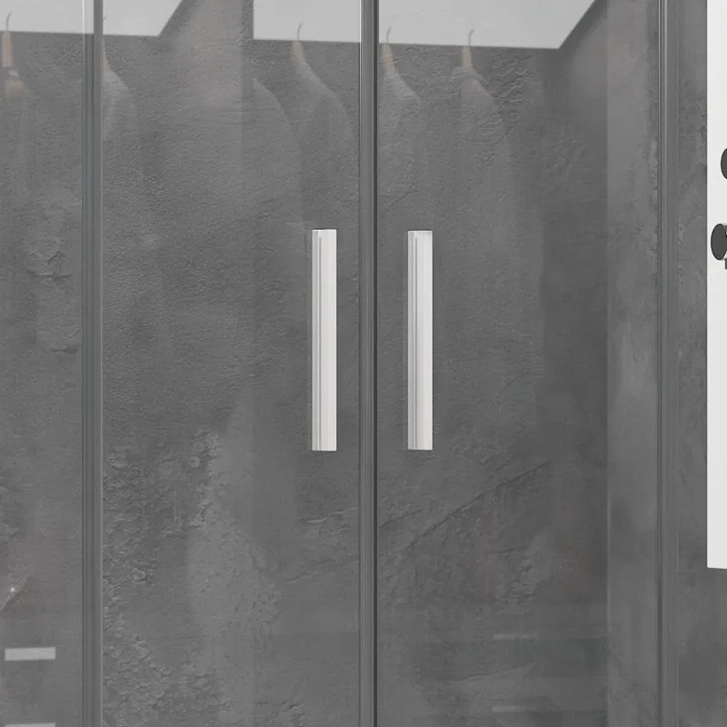 Kamalu - Box doccia 70x170 colore bianco opaco doppio scorrevole | KE-6000B