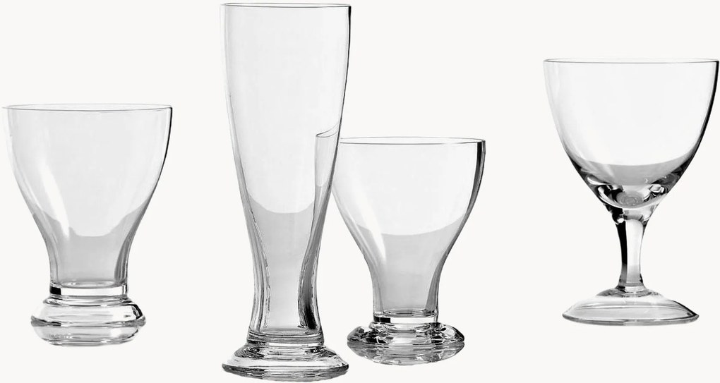 Set di 6 flute da champagne in vetro soffiato The White Snow