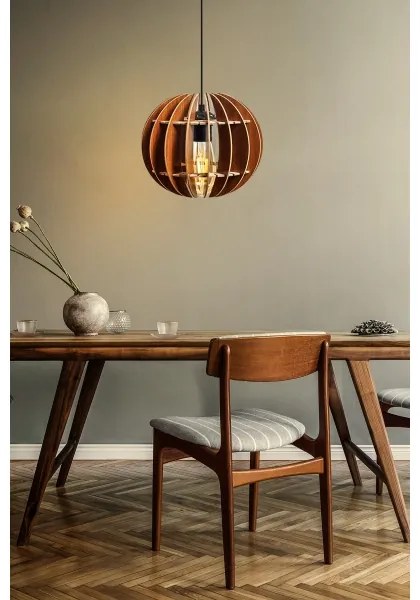 Lampadario a sospensione con filo 1xE27/60W/230V marrone diametro 20 cm