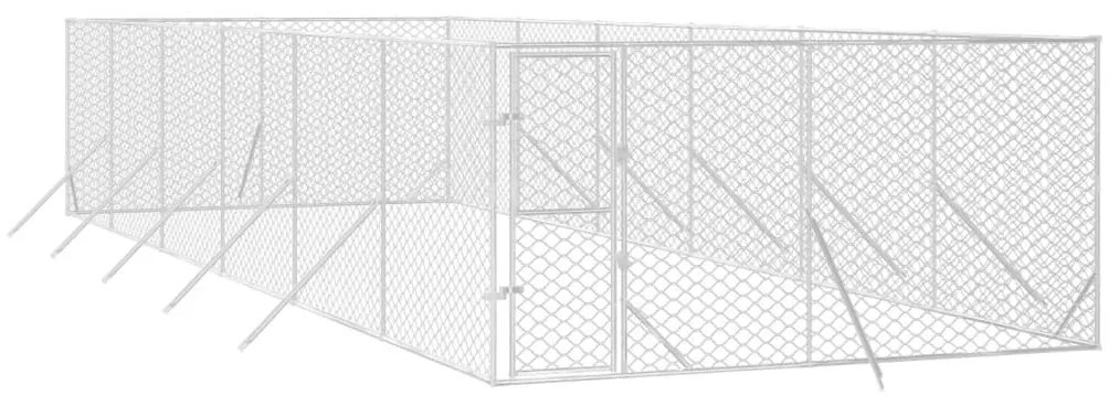 Cuccia per cani da esterno argento 4x12x2 m in acciaio zincato