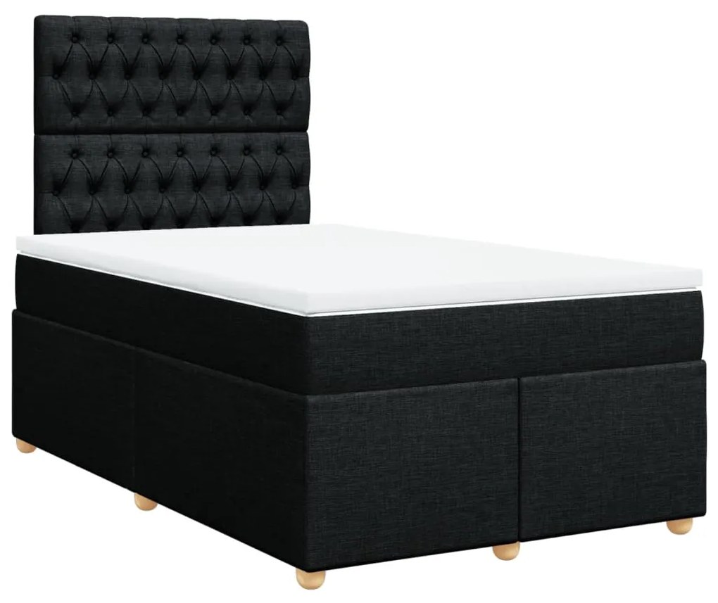 Giroletto A Molle Con Materasso Nero 120x200 Cm İn Tessuto /