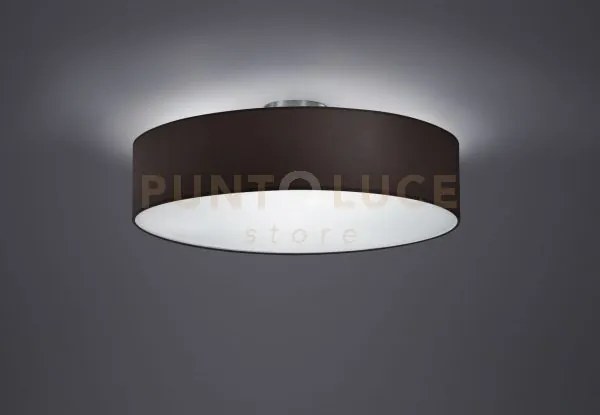 Hotel plafoniera tonda paralume nero d.50cm 3 luci attacco e27