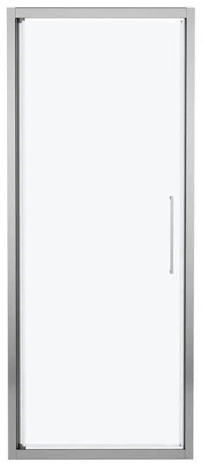 Porta doccia battente Record L 77-81 cm x H 195 cm x SP 6 mm, profilo cromo, vetro smerigliato