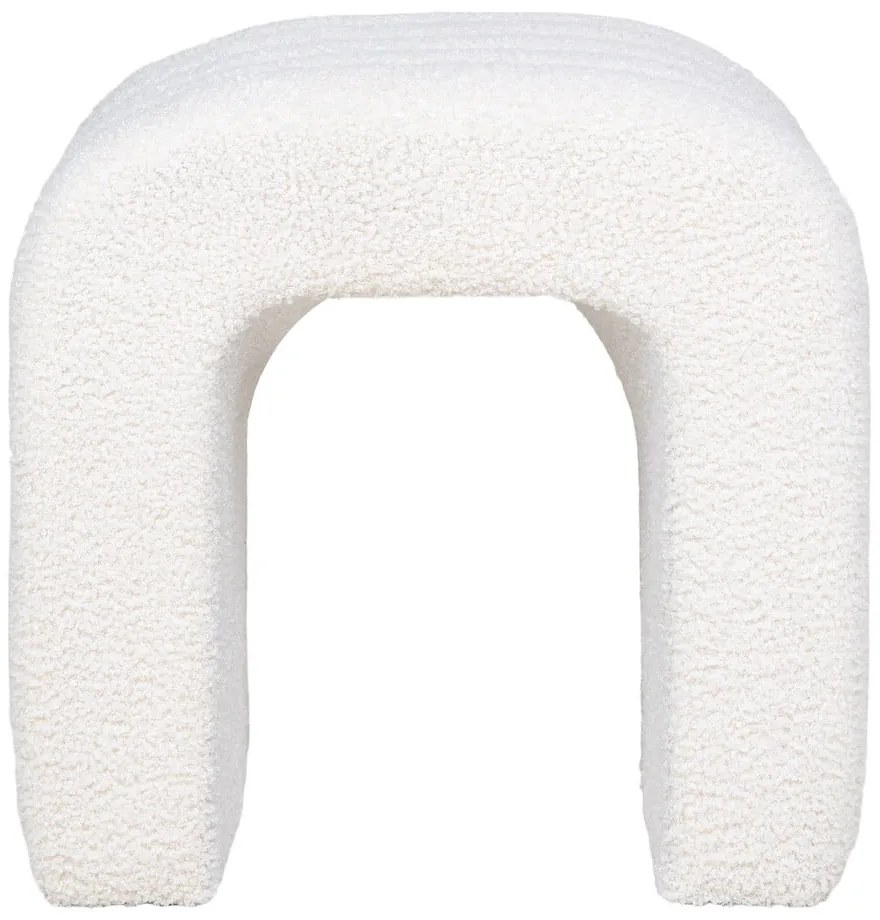 Sgabello bianco in tessuto bouclé Colma - House Nordic