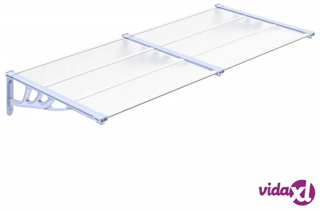 vidaXL Tettoia per Porta Grigio e Trasparente 199x90 cm Policarbonato