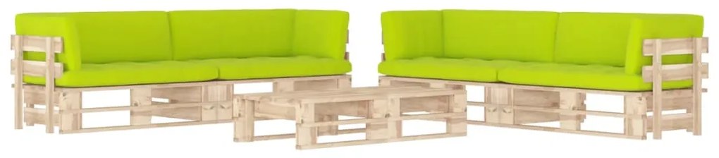 Set Divani in Pallet con Cuscini 6 pz in Pino Impregnato