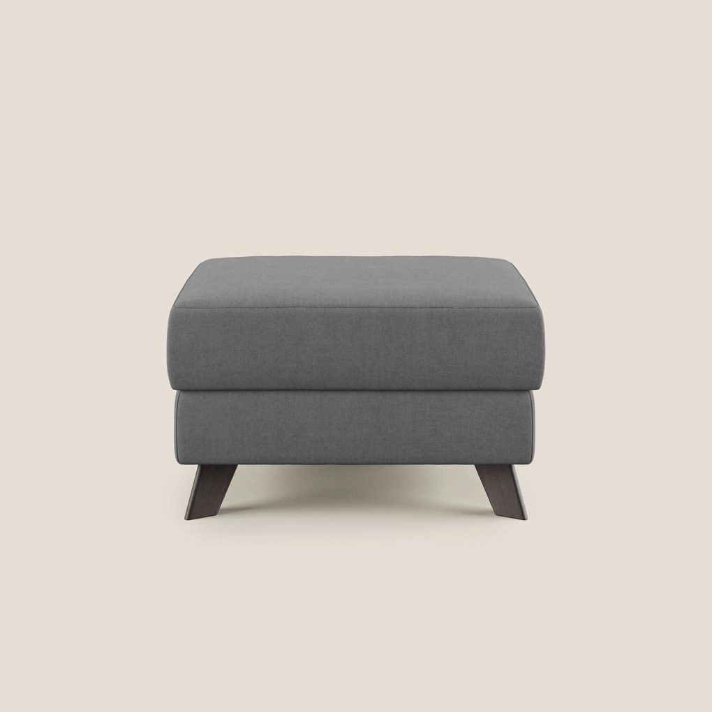 Moon Pouf contenitore e piedini alti in tessuto morbido impermeabile T02 grigio