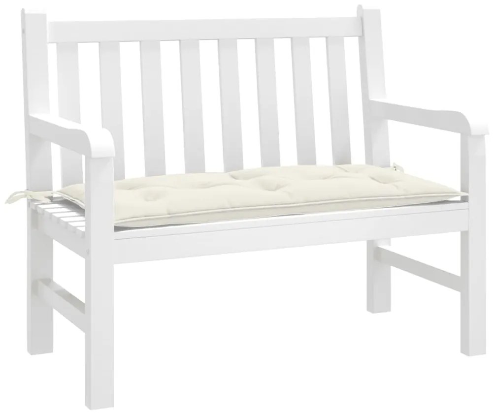 Cuscino Panca Giardino Crema Mélange 100x50x7 Cm Tessuto /