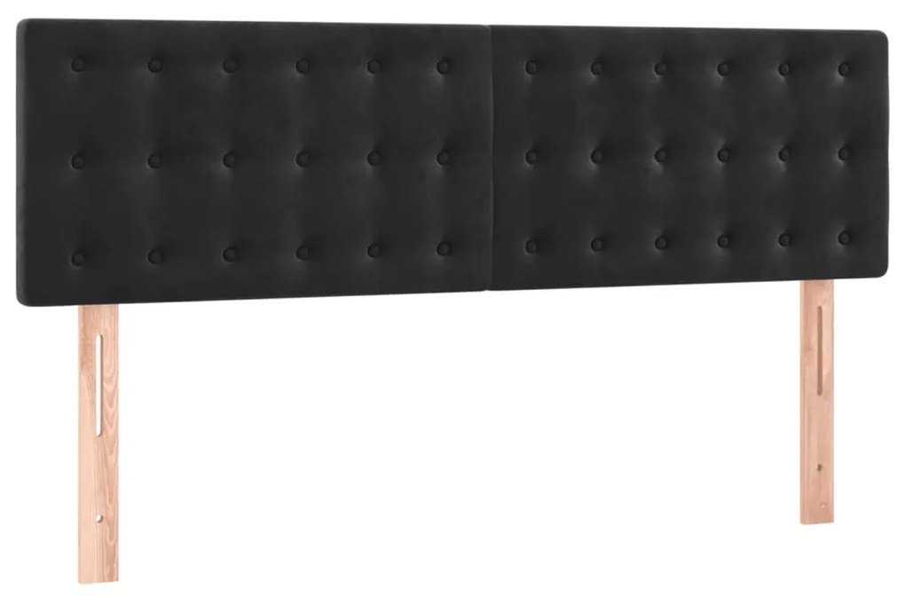 Testiere 2 pz nere 72x5x78/88 cm in velluto