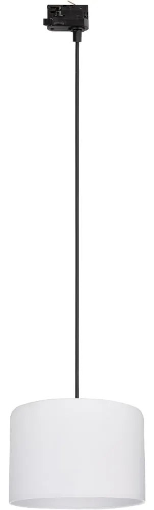 Lampadario a sospensione con filo Sistema ferroviario trifase TRACER 1xE27/15W/230V diametro 30 cm nero/bianco