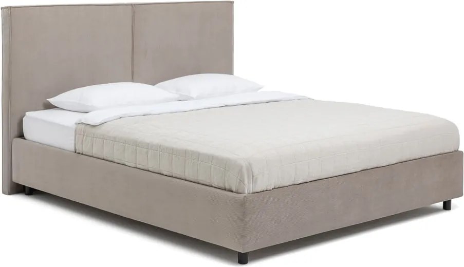 Letto matrimoniale imbottito grigio tortora con contenitore con rete inclusa 180x200 cm Myra Bold – Bonami Selection