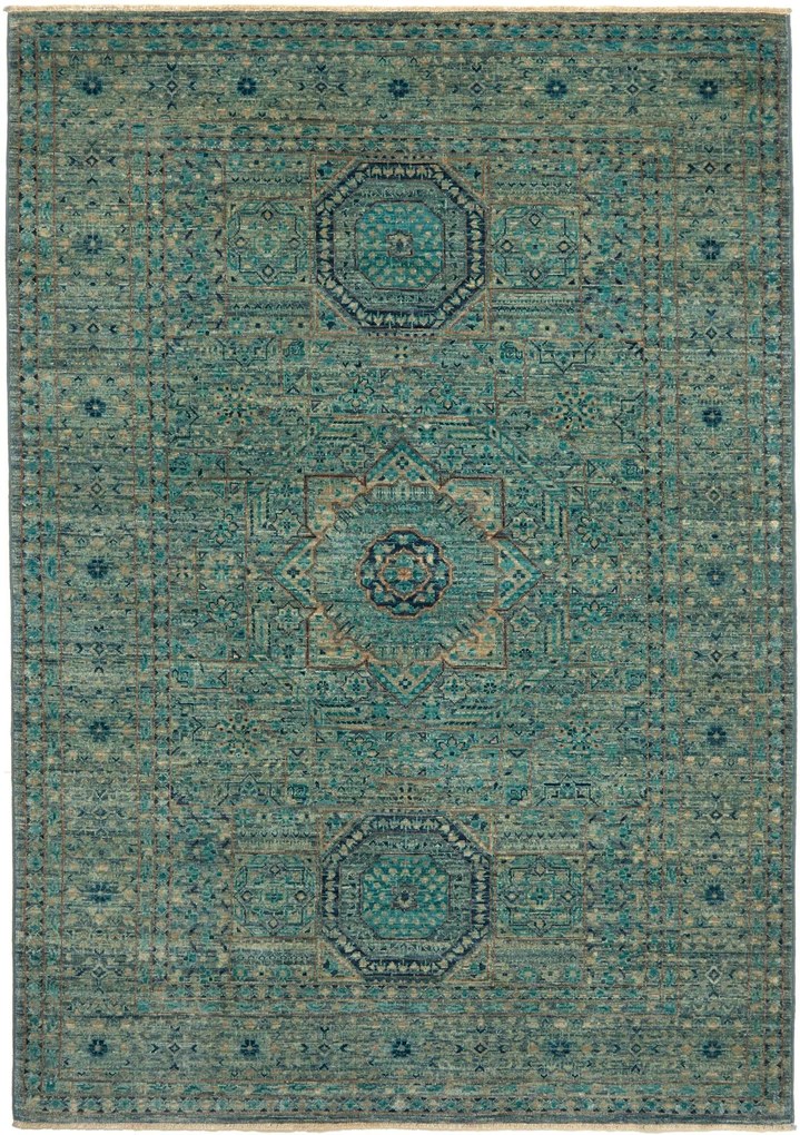 Mamluk Tappeto orientale 180 x 130 Turchese (Pakistan) Annodato A Mano