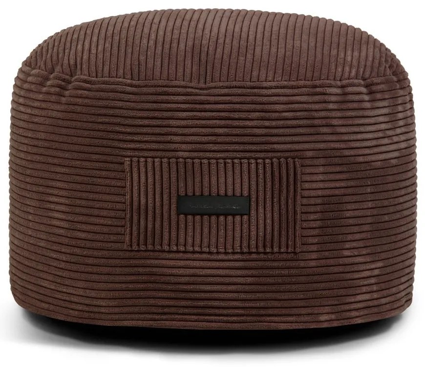 Poggiapiedi marrone scuro con rivestimento in velluto a coste Om 60 – SLOWDOWN