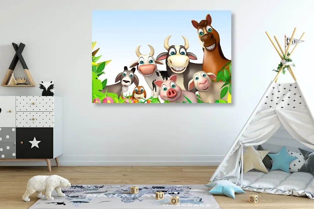 Quadro su tela – Animali della fattoria