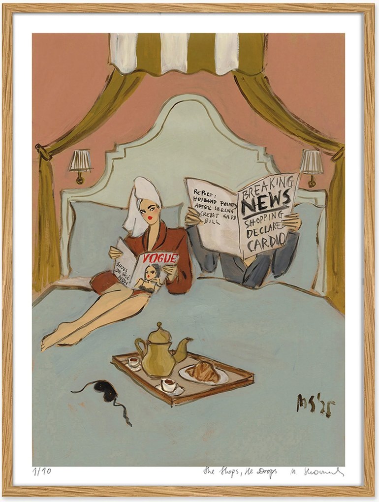 Stampa digitale incorniciata She Shops, He Drops