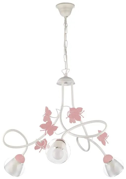 Lampadario Pop Lampadario Pop Butterfly rosa 3x E14 rosa paralume rosa 3x E14