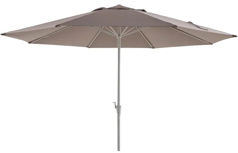 Ombrellone a palo centrale grigio Aura NATERIAL Ø 394 cm con telo tortora