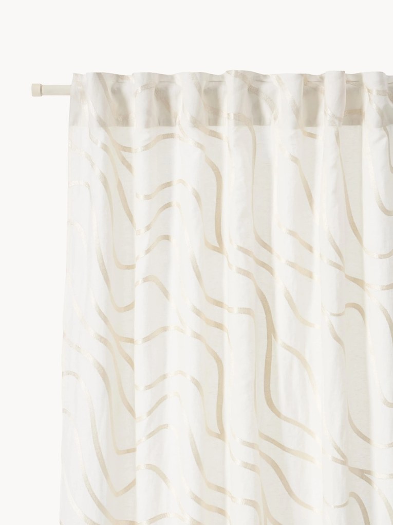 Set di 2 tende semitrasparenti con multibanda Lidia, larg. 140 cm