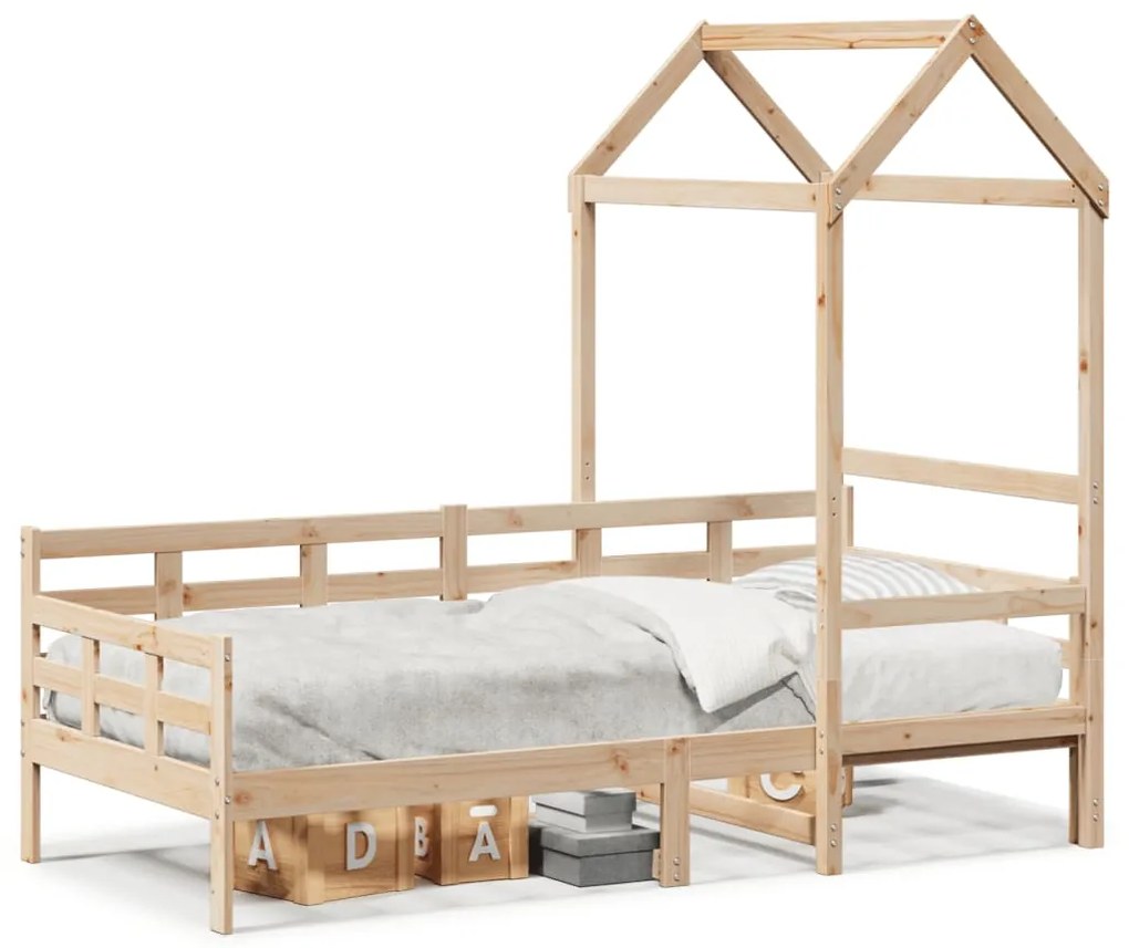 Dormeuse Con Tetto 90x200 Cm İn Legno Massello Di Pino /
