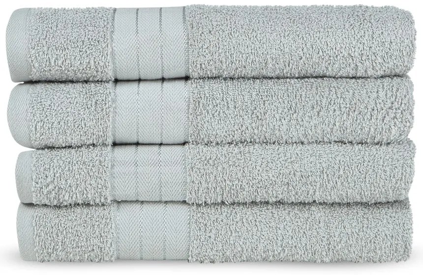 Set di 4 asciugamani in spugna di cotone grigio chiaro 50x100 cm - Good Morning