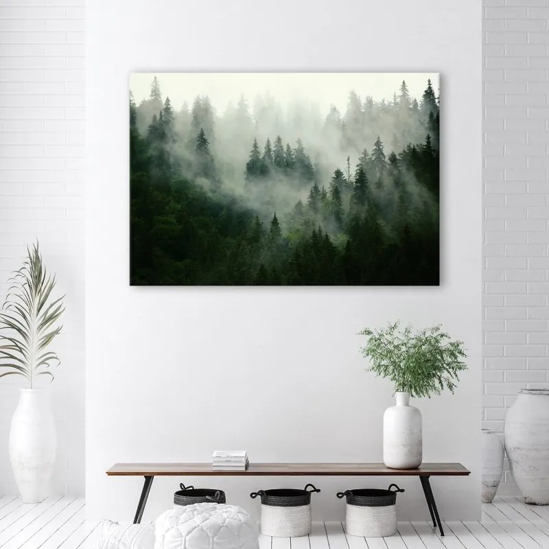 Quadro su tela, Foresta nella nebbia  Dimensioni 60x40