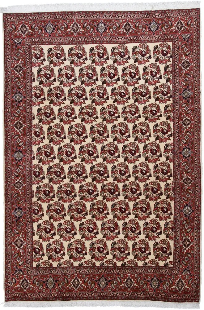 Bidjar Tappeto 200 x 290 Rosso (Iran) Annodato A Mano