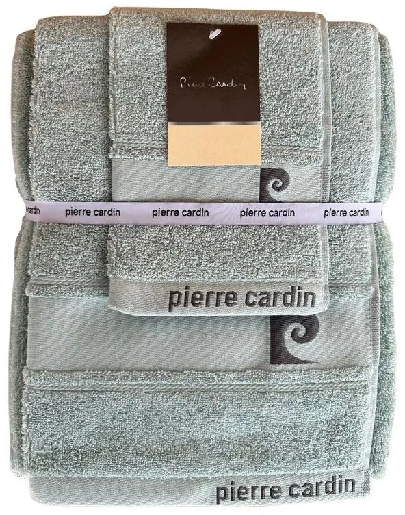 Set asciugamano bagno viso ospite telo Pierre Cardin Luxury  Colore Verde