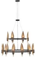 Lampadario Contemporaneo Willow Acciaio Nero Carbone Oro Deluxe Oro 18 Luci E14