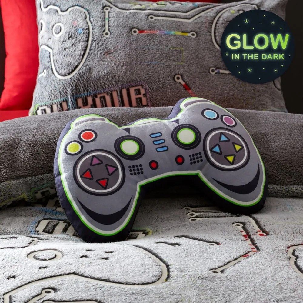 Cuscino per bambini con effetto luminoso in micropush Game Over - Catherine Lansfield