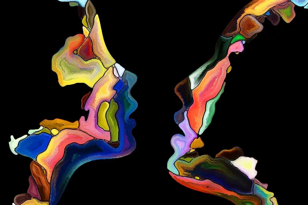 Stampa su tela – Volti astratti di esseri umani