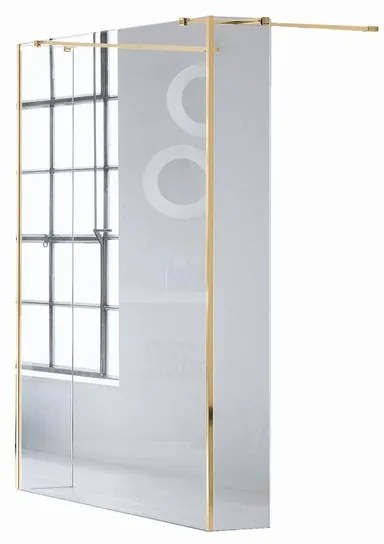 Box doccia walk-in L 20 x H 200 cm, vetro 6 mm dorato