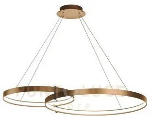 Anello lampadario a sospensione doppio rame spazzolato 3000k 6033lm...