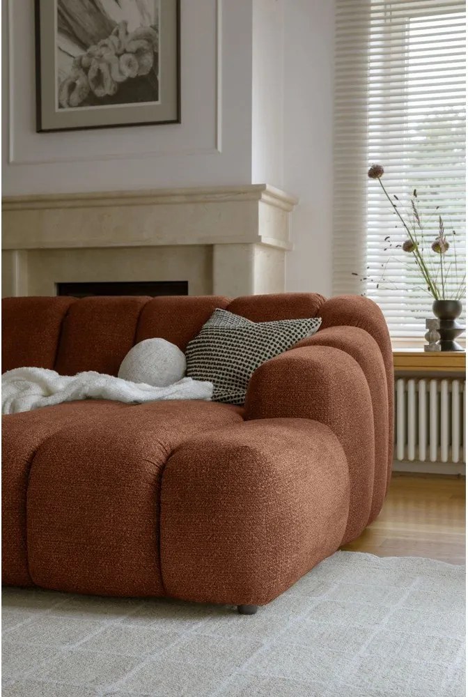 Divano angolare color terracotta (con penisola a destra/con chaise lounge) Shell – Miuform