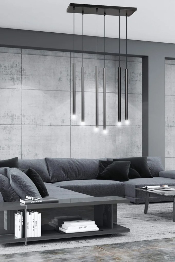 Lampadario a sospensione SELTER 6 BLACK