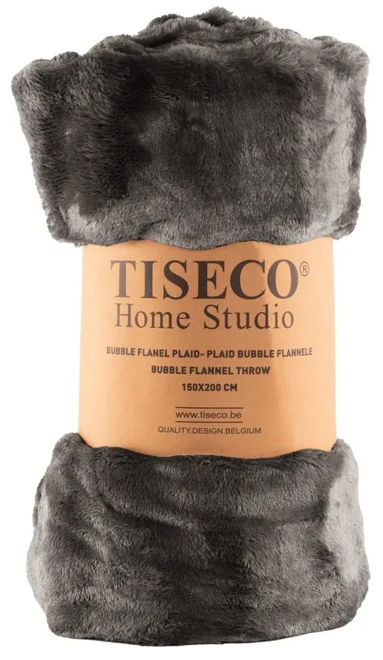 Coperta grigia in micropile 150x200 cm Wave – Tiseco Home Studio