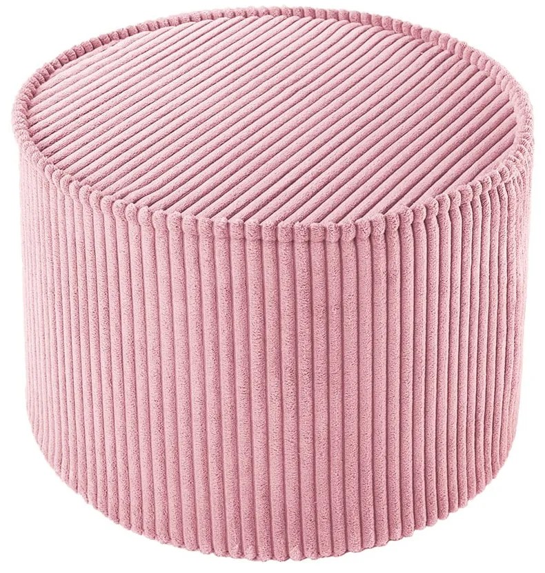 Pouf per bambini rosa con rivestimento in velluto a coste – Wigiwama