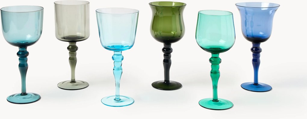 Set di 6 bicchieri da vino in vetro soffiato Diseguale
