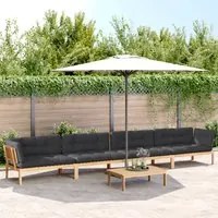 Set Divano Pallet Giardino 5pz con Cuscini Massello Acacia 3209379