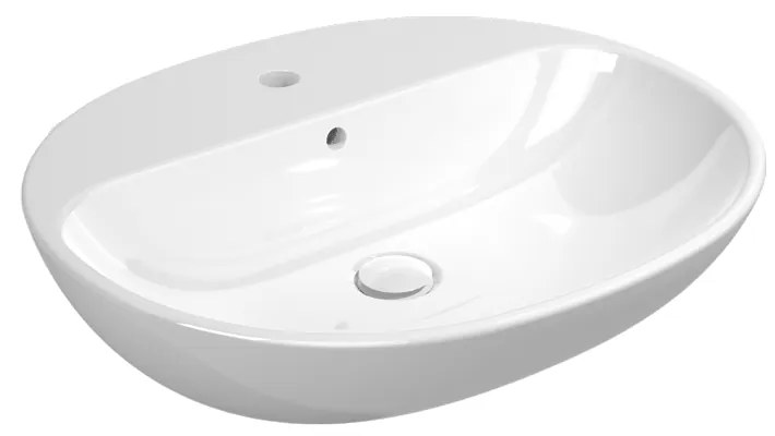 Flaminia Nuda Lavabo cm 60 da appoggio o sospeso con piano rubinetteria e troppopieno senza piletta in ceramica bianco