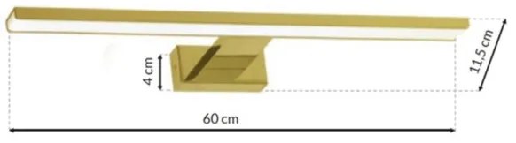 Illuminazione a specchio LED per bagno SHINE LED/13,8W/230V 60 cm IP44 oro